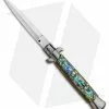 Frank B 9" Italian Stiletto Automatic Dagger Knife Abalone (4" Satin)