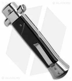 9" Mago Stiletto OTF Automatic Knife Black Marble Acrylic Dagger (3.75") 2 9" Mago Stiletto OTF Automatic Knife Black Marble Acrylic Dagger (3.75") -Bladehq Knives Sales 9in Mago Stiletto OTF AK Black Marble Acrylic Dagger 3in BHQ 179216 td side