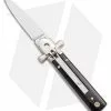 AGA Campolin AGA 6" Lever Lock Automatic Italian Knife Ebony W/Cross Bolsters (2.5" Polish)