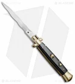 AGA Campolin 10" Italian Stiletto Picklock Automatic Brass/Ebony (4.5" Kriss)