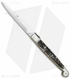 AGA Campolin A.G.A. Campolin 12" Sicilian Picklock Bayo Automatic Knife Stag (5.5" Satin)