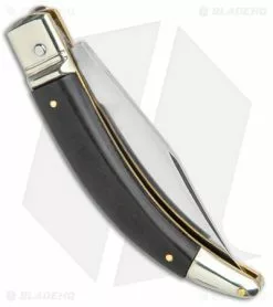 AGA Campolin Diana Lever Lock Automatic Knife Ebony Wood (3.75" Satin) -Bladehq Knives Sales AGA Campolin Diana LL Auto Dark Wood Satin BHQ 34351 jr side