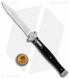 AGA Campolin Zero+ Italian Leverlock Automatic Knife Black G-10 (4.5"STN Bayo) -Bladehq Knives Sales AGA Campolin Zero Italian LL Auto Black G 10 Bayo BHQ 135051 jr bottlecap