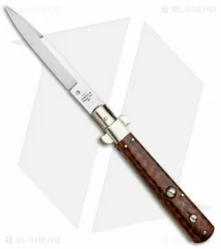 AGA Campolin 11" Frosolone Bayonet Stiletto Automatic Snake Wood (5" Satin)