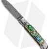 AKC Classic 8" Lever Lock Automatic Italian Knife Abalone (3.2" Damascus)