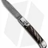 AKC Classic 8" Lever Lock Automatic Italian Knife Dark Horn (3.2" Damascus)