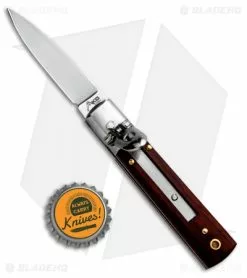 AKC Classic 6" Lever Lock Automatic Italian Knife Cocobolo (2.25" Satin) -Bladehq Knives Sales AKC Classic Leverlock Cocobolo BHQ 50891 ns bottlecap