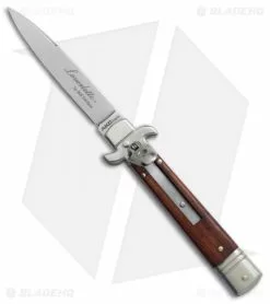 AKC Leverletto 7.75" Lever Lock Auto Italian Knife Cocobolo (3.2" Satin Flat)