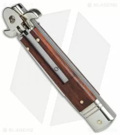 AKC Leverletto 7.75" Lever Lock Auto Italian Knife Cocobolo (3.2" Satin Flat) -Bladehq Knives Sales AKC Leverletto 7 75in cocobolo satin flat BHQ 75617 er spine