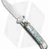 AKC Shot Puller 8" Lever Lock Italian Auto Knife Abalone (3.2" Polish Flat)
