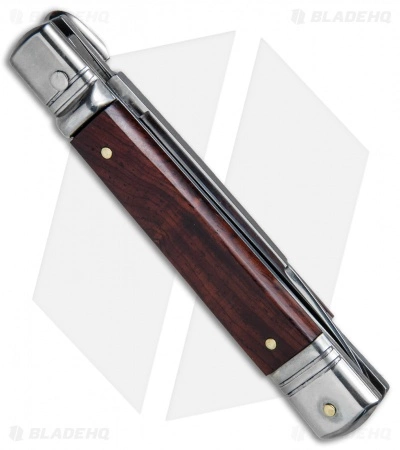 AKC 7.75" Slimline Lever Lock Automatic Knife Cocobolo (3.3" Satin Flat) AKC 7.75" Slimline Lever Lock Automatic Knife Cocobolo (3.3" Satin Flat) -Bladehq Knives Sales AKC Slimline LL Auto Cocobolo Satin Flat BHQ 79857 jr side