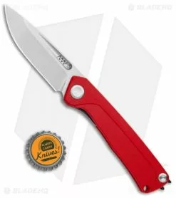 Acta Non Verba Knives Z200 Liner Lock Knife Red G-10 (3.5" Stonewash) -Bladehq Knives Sales Acta Non Verba Knives NF LL Red G 10 SW BHQ 116614 jr bottlecap