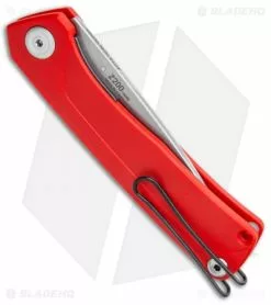 Acta Non Verba Knives Z200 Liner Lock Knife Red G-10 (3.5" Stonewash) -Bladehq Knives Sales Acta Non Verba Knives NF LL Red G 10 SW BHQ 116614 jr side