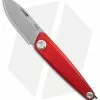 Acta Non Verba Knives Z050 Slip Joint Knife Red Aluminum (2.6" Stonewash)