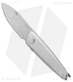 Acta Non Verba Knives Z050 Slip Joint Knife Silver Aluminum (2.6" Stonewash)