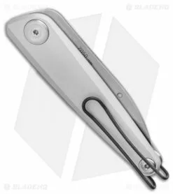 Acta Non Verba Knives Z050 Slip Joint Knife Silver Aluminum (2.6" Stonewash) -Bladehq Knives Sales Acta Non Verba Knives Z050 Slipjoint Knife Silver Aluminium 2.6 Stonewash BHQ 122961 LS Side