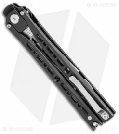 Artisan Cutlery Kinetic-Tool Automatic Butterfly Tool Black Titanium (4" SW) 2 Artisan Cutlery Kinetic-Tool Automatic Butterfly Tool Black Titanium (4" SW) -Bladehq Knives Sales Artisan Cutlery Kinetic Tool Auto Butterfly Black Ti SW BHQ 112061 jr side
