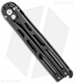 Artisan Cutlery Kinetic-Tool Automatic Butterfly Tool Black SS (2.8" Black) -Bladehq Knives Sales Artisan Cutlery Kinetic Tool Auto Butterfly Tool Opener Curved Black Stainless 1823PO BK BHQ 95867 jr side
