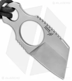 B'yond EDC Asymmetrical Micro Santoku Fixed Blade Knife Gray Fob (1.5" Satin) -Bladehq Knives Sales Asymmetrical Micro Santoku Fixed Blade Satin Gray Fob BHQ 145460 jr spine