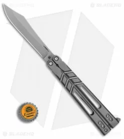 BRS Alpha Beast 3.0 Balisong Butterfly Knife Titanium (4.5" Bead Blast) -Bladehq Knives Sales BRS Alpha Beast Bali TI SW BHQ 12414 er bottlecap 2