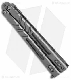 BRS Alpha Beast 3.0 Balisong Butterfly Knife Titanium (4.5" Bead Blast) -Bladehq Knives Sales BRS Alpha Beast Bali TI SW BHQ 12414 er spine 2