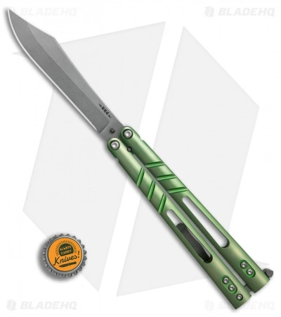 BRS Alpha Beast Infinity Balisong Butterfly Knife Green Ti (4.5" Stonewash) BRS Alpha Beast Infinity Balisong Butterfly Knife Green Ti (4.5" Stonewash) -Bladehq Knives Sales BRS Alpha Beast Infinity Bali Ti SW BHQ 82961 er bottlecap