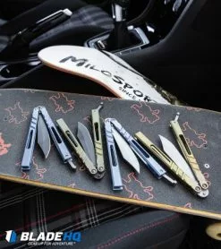 BRS Premium Channel Alpha Beast Balisong Butterfly Knife Blue Ti (4.5" Acid)CHAB -Bladehq Knives Sales BRS Premium Channel Alpha Beast Balisong Butterfly Knife Blue Ti CHAB BHQ 107651 kp VW GTI web 1