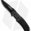 Bad Blood Liner Lock Pocket Knife G-10/Carbon Fiber (3.3" Black Serr)