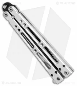 Bear OPS Bear Song IV Butterfly Knife Aluminum W/Trainer (4.38" Black) B-400B+TR -Bladehq Knives Sales Bear OPS Bear Song IV Butterfly Aluminum with Trainer Black B 400 B TR BHQ 74868 jr side