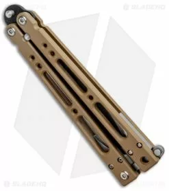Bear OPS Bear Song IV Butterfly Knife Coyote Al (4.38" Black) B-400-AlDDE-B -Bladehq Knives Sales Bear OPS Bear Song IV Butterfly Coyote Al Black B 400 AlDDE B BHQ 99613 jr side