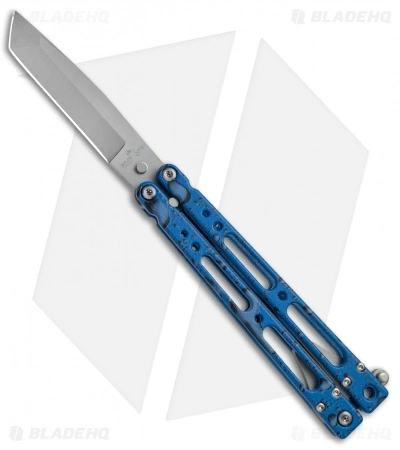 Bear OPS Bear Song IV Tanto Butterfly Knife Blue Raindrop (3.75" Bead Blast) Bear OPS Bear Song IV Tanto Butterfly Knife Blue Raindrop (3.75" Bead Blast) -Bladehq Knives Sales Bear OPS Bear Song IV Tanto Butterfly Blue Raindrop BB B 410 AIBD AP 35035 BHQ 67848 jr