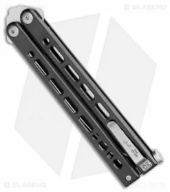 Bear Ops Bear Song VIII Butterfly Knife Bayonet Black Steel (4.5" Satin) -Bladehq Knives Sales Bear Ops Bear Song VIII Butterfly Bayo Black Satin B 820 SSBK S BHQ 107304 jr side