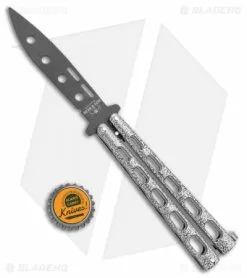 Bear & Son 115TR Large Butterfly Knife Trainer Silver Vein (4" Black) -Bladehq Knives Sales Bear Son 115TR Large Butterfly Trainer Silver Vein Black BHQ 107300 jr bottlecap