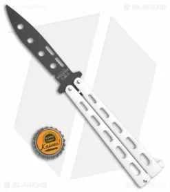 Bear & Son 115WTR Large Butterfly Knife Trainer White (4" Black) -Bladehq Knives Sales Bear Son 115WTR Large Butterfly Trainer White Black BHQ 107301 jr bottlecap