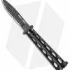 Bear & Son Butterfly Knife Black (4" Damascus) 115D