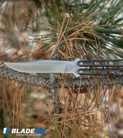 Bear & Son 114 Butterfly Knife Balisong Silver Speckle (4" Satin) -Bladehq Knives Sales Bear and Son 114 Butterfly Balison Silver Speckle BHQ 0365 jr