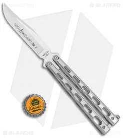 Bear & Son 30th Anniversary SS14-D2 Polished Butterfly Knife (5" Satin) -Bladehq Knives Sales Bear and Son 30th Anniversary SS14 D2 Polished Butterfly BB ANNSS14 D2 BHQ 121783 jr bottlecap