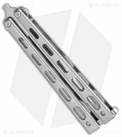 Bear & Son 30th Anniversary SS14-D2 Polished Butterfly Knife (5" Satin) -Bladehq Knives Sales Bear and Son 30th Anniversary SS14 D2 Polished Butterfly BB ANNSS14 D2 BHQ 121783 jr side