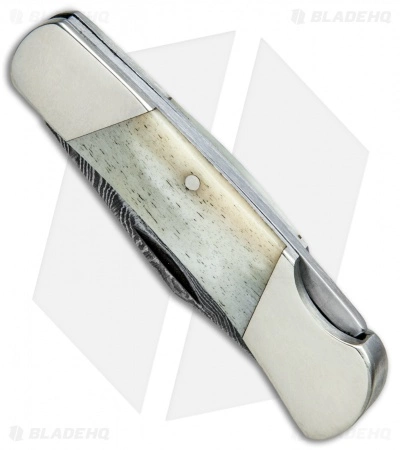 Bear & Son Cutlery Executive Lockback Knife Smooth Bone (2.25" Damascus) Bear & Son Cutlery Executive Lockback Knife Smooth Bone (2.25" Damascus) -Bladehq Knives Sales Bear and Son Cutlery Executive LB Mastodon Ivory Damascus WSB26D BHQ 39461 jr spine