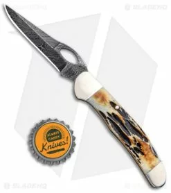 Bear & Son 3.75" Traditional Pocket Knife Genuine India Stag Bone 5149LD -Bladehq Knives Sales Bear and Son Genuine India Stag Bone 5149LD BHQ 94073 jr bottlecap