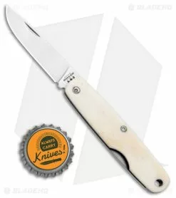 Bear & Son One Blade Pen Knife 3 1/2" White Smooth Bone WSB79 -Bladehq Knives Sales Bear and Son One blade Pen White Smooth Bone WSB79 BHQ 107981 jr bottlecap