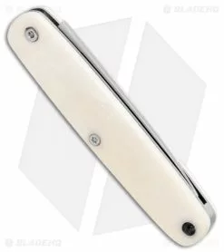 Bear & Son One Blade Pen Knife 3 1/2" White Smooth Bone WSB79 -Bladehq Knives Sales Bear and Son One blade Pen White Smooth Bone WSB79 BHQ 107981 jr side
