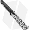 Bear & Son Tanto Butterfly Knife Stainless Steel (4.1" Damascus) SS14AD