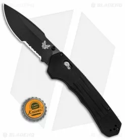 Benchmade 407SBK Vallation AXIS-Assist Knife Black (3.7" Black Serr) -Bladehq Knives Sales Benchmade 407SBK Vallation AXIS Assist Black Black Serr BHQ 84270 jr bottlecap 2