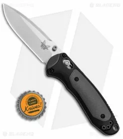 Benchmade 595 Mini Boost AXIS-Assist Knife Black/Gray (3.11" Satin) -Bladehq Knives Sales Benchmade Mini Boost AXIS Assist Black Gray 595 BHQ 78758 jr bottlecap