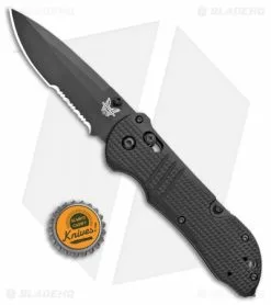 Benchmade 917SBK-1901 Triage Axis Lock Knife Black G-10 (3.4" Black Serr) -Bladehq Knives Sales Benchmade Triage Axis Lock black G 10 Black Serr 917SBK 1901 BHQ 105738 jr bottlecap