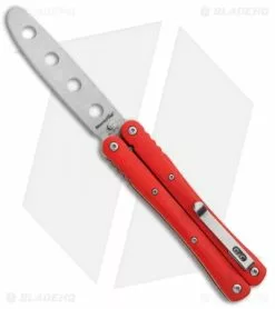 Black Fox BlackFox Balisong Butterfly Trainer Knife Red G-10 (3.8" Stonewash)