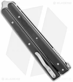 Boker Plus Balisong Tactical Large Butterfly Knife Black G-10 (4.2" Satin) -Bladehq Knives Sales Boker Plus Balisong Tactical Large Butterfly Black G 10 Satin BHQ 120629 jr side 2