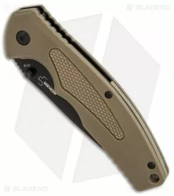 Boker Plus Gemini NGA Spring Assisted Knife Coyote (3.5" Black) 01BO501 -Bladehq Knives Sales Boker Plus Gemini NGA Coyote black BHQ 80766 er spine