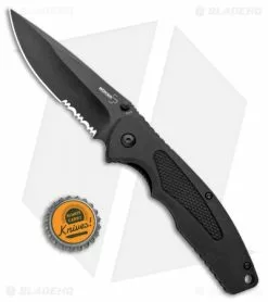 Boker Plus Gemini NGA Spring Assisted Knife Black (3.5" Black Serr) 01BO503 -Bladehq Knives Sales Boker Plus Gemini NGA SA Black Black Serr 01BO503 BHQ 105723 jr bottlecap